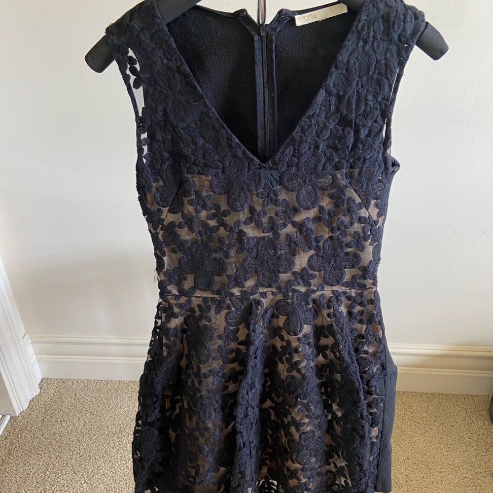 Maje Black Floral Midi Dress